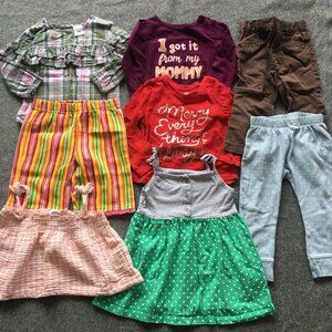 Baby Girl 18-24 Months Clothing Lot 8x Pieces Bulk Winter Preppy Casual Cotton‎